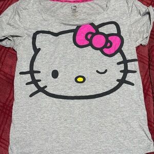 Hello Kitty Gray T-Shirt with Pink Bow